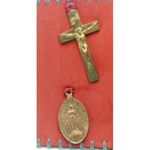 1357 - A WW2 Lancaster Crewman’s Personal Lucky Talisman. Contained in a Home-Made Wallet are the former ow... 