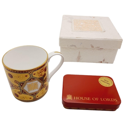 128 - Two items from the House of Lords! A fine bone china mug created by William Edwards exclusively for ... 