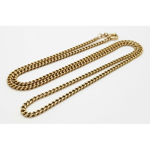 345 - A 9K Yellow Gold Curb Link Chain. 50cm. 7.75g