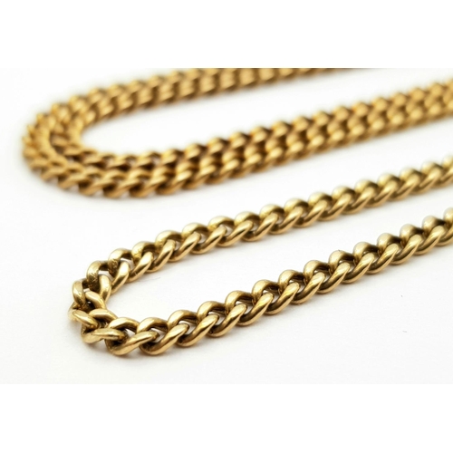 345 - A 9K Yellow Gold Curb Link Chain. 50cm. 7.75g