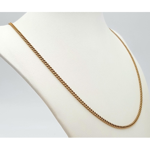 345 - A 9K Yellow Gold Curb Link Chain. 50cm. 7.75g