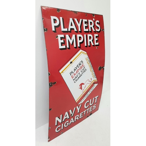 160 - A Vintage Player's Cut Empire Navy Cut Cigarettes Red and White Enamel Sign. Wonderful design with a... 