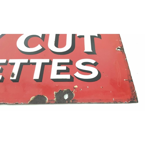 160 - A Vintage Player's Cut Empire Navy Cut Cigarettes Red and White Enamel Sign. Wonderful design with a... 