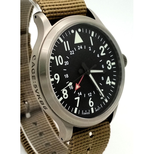 297 - A Maratac Xi-Gen, 6 GMT, Grade 5 Titanium Military Watch. This Watch is only available from one US S... 