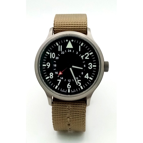 297 - A Maratac Xi-Gen, 6 GMT, Grade 5 Titanium Military Watch. This Watch is only available from one US S... 