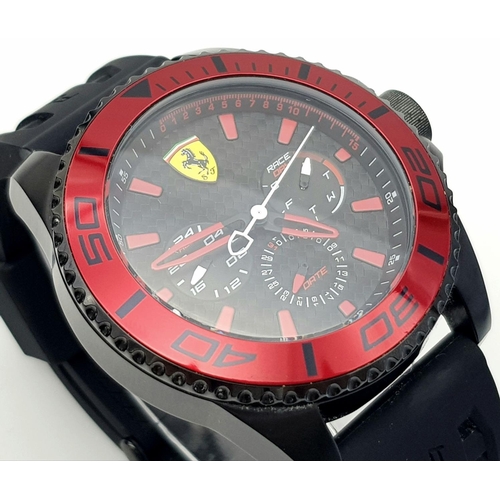 318 - Men’s Scuderia Ferrari Quartz Chronometer Watch. 52mm Case. Replacement Battery Fitted June 2024. Fu... 