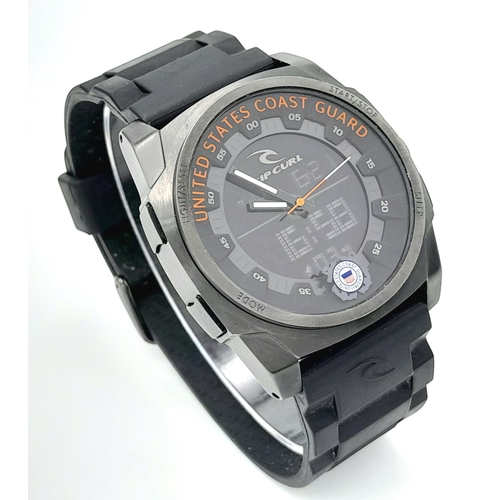 325 - Limited Edition US Coastguard Surf/Divers Watch by Rip Curl. 45mm Case. Full Working Order. Stainles... 