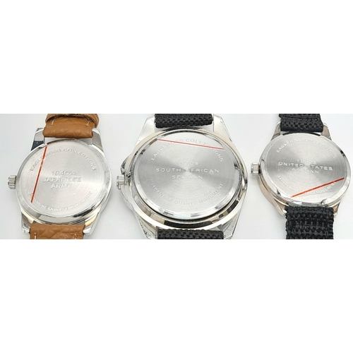 493 - A Parcel of Three Military Design Watches Comprising; 1) United States Airman’s Watch. (30mm Case), ... 