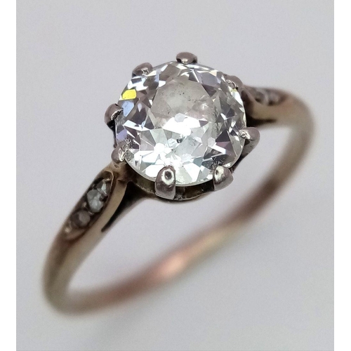 123 - An 18K White Gold (tested) Diamond Solitaire Ring. 1ct brilliant round cut diamond. Size L 1/2. Ref:... 