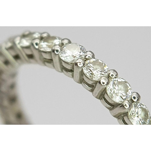 18 - A Tiffany and Co. 950 Platinum and Diamond Full Eternity Ring. Size I 1/2. 2.6g total weigh. Comes w... 