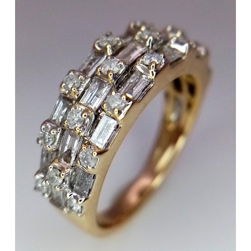 131 - 14K YELLOW GOLD MIX CUT DIAMOND RING 0.50CT 4.9G SIZE L

ref: PERS 3003