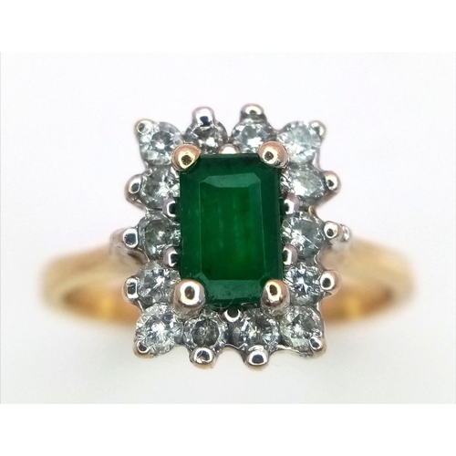 201 - 18K YELLOW GOLD DIAMOND & EMERALD RING 0.34CT DIAMONDS & 0.50CT EMERALD 4.7G SIZE N

ref: PERS 3016