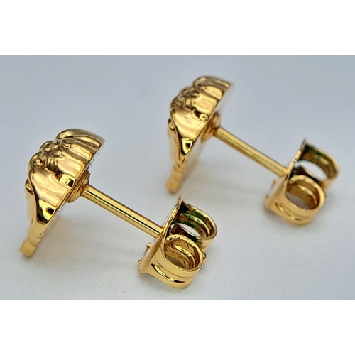 333 - A Pair of Designer Gold Plated Versace Stud Earrings. Ref: 017891