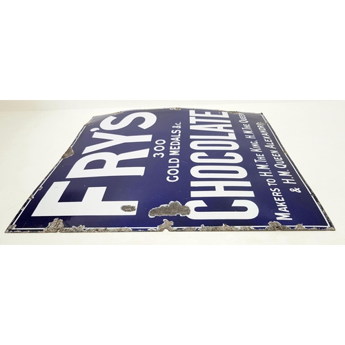 174 - A Vintage Fry's 300 Gold Medals Blue and White Enamel on Metal Large Sign. Made by Chromo of Wolverh... 