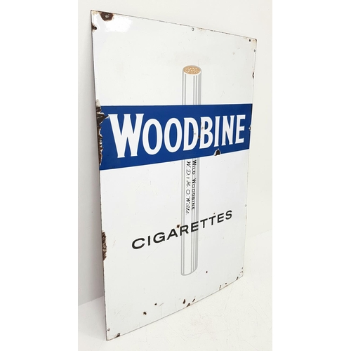 181 - A Vintage Woodbine Cigarettes Blue and White Enamel on Metal Sign. A few signs of aging but in overa... 