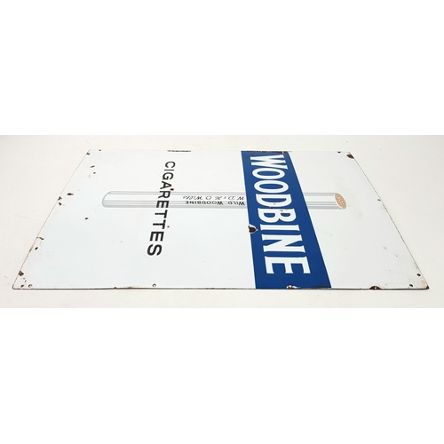 181 - A Vintage Woodbine Cigarettes Blue and White Enamel on Metal Sign. A few signs of aging but in overa... 