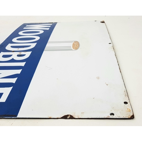 181 - A Vintage Woodbine Cigarettes Blue and White Enamel on Metal Sign. A few signs of aging but in overa... 