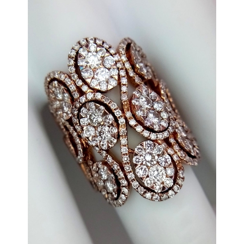 12 - 18K ROSE GOLD ( TESTED ) DIAMOND SET FANCY RING APROX 2.80CT 12.7G SIZE P

ref: PERS 3015