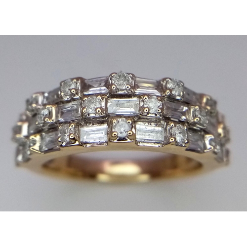 131 - 14K YELLOW GOLD MIX CUT DIAMOND RING 0.50CT 4.9G SIZE L

ref: PERS 3003