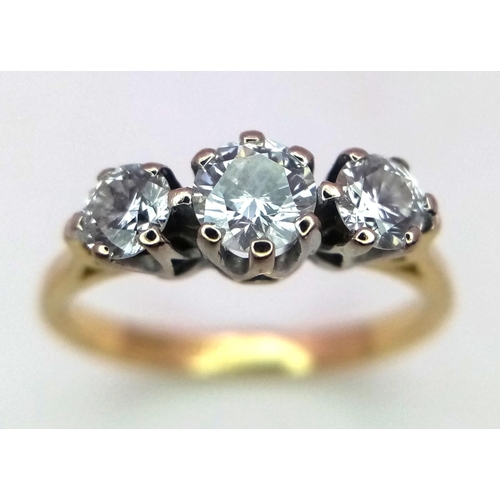 229 - 18K YELLOW GOLD DIAMOND 3 STONE RING 0.60CT 2.7G SIZE K

ref: PERS 3018