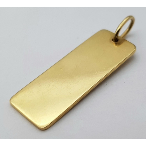 306 - 9K YELLOW GOLD FULL HALLMARKED FRONT INGOT PENDANT 3.7G

ref: SPAS 3003