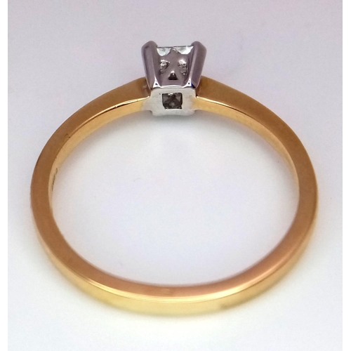 375 - 18K Yellow gold Diamond Square Cluster Ring, 0.40ct diamond, 2.7g total weight, size M 1/2

ref: 293... 