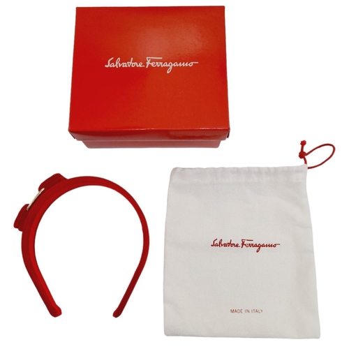 494 - A Salvatore Ferragamo Red Velvet Headband! Excellent condition - comes with original packaging. Ref:... 