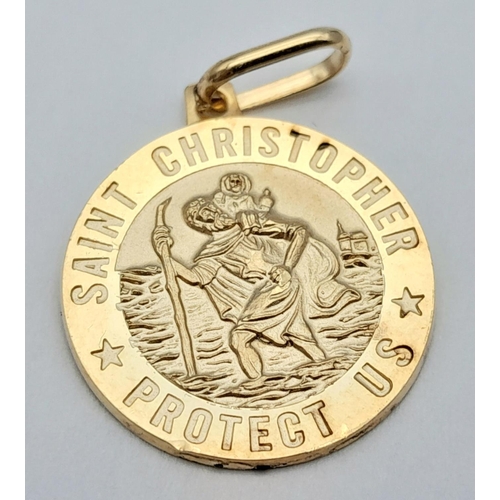 530 - 9K YELLOW GOLD ST CHRISTOPHER PENDANT 2.7G

ref: SC 3001