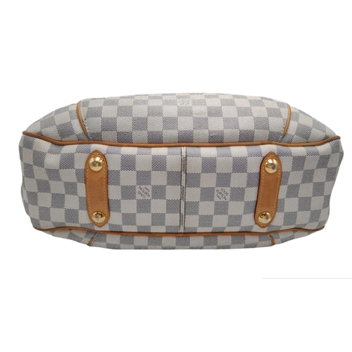 104 - A Louis Vuitton Damier Azur Galliera PM Shoulder Bag. Coated canvas exterior with pipping trim, gold... 