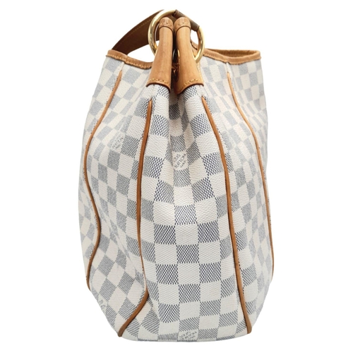 104 - A Louis Vuitton Damier Azur Galliera PM Shoulder Bag. Coated canvas exterior with pipping trim, gold... 