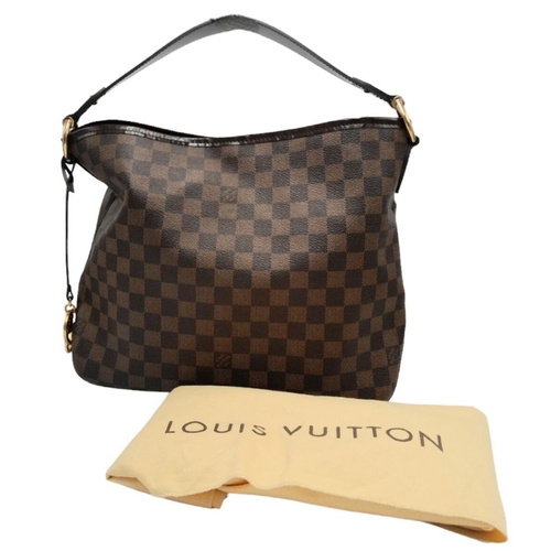 111 - A Louis Vuitton Damier Ebene Delightful PM Bag. Coated canvas exterior with leather trim, gold-toned... 