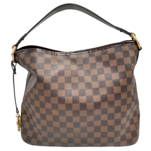 111 - A Louis Vuitton Damier Ebene Delightful PM Bag. Coated canvas exterior with leather trim, gold-toned... 