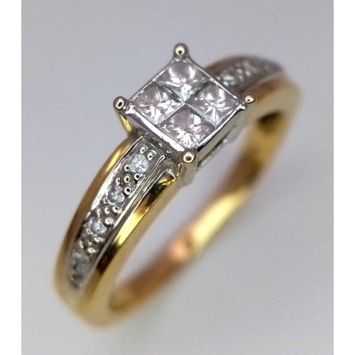 285 - 18K YELLOW GOLD DIAMOND RING 0.25CT 3.2G SIZE J

ref: SC 3041