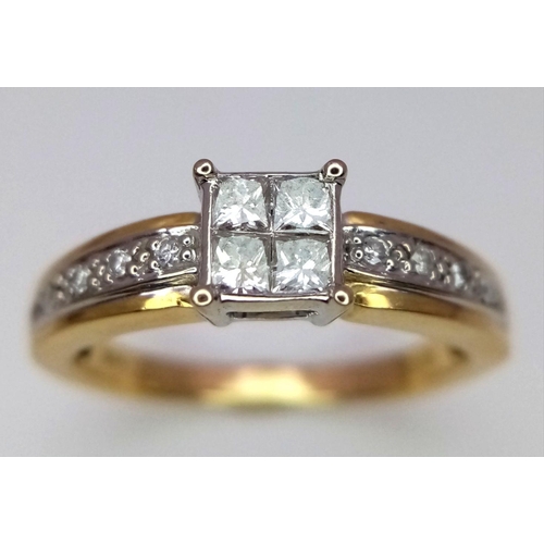 285 - 18K YELLOW GOLD DIAMOND RING 0.25CT 3.2G SIZE J

ref: SC 3041