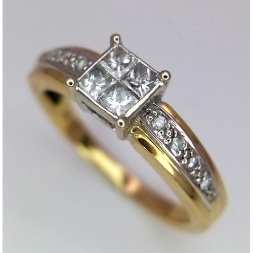 285 - 18K YELLOW GOLD DIAMOND RING 0.25CT 3.2G SIZE J

ref: SC 3041