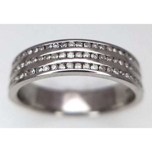 446 - 18K WHITE GOLD DIAMOND BAND RING 0.33CT 3.7G SIZE K

ref: 8006