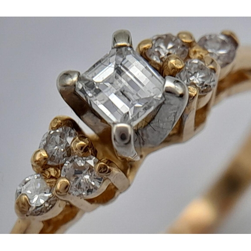 460 - 18K YELLOW GOLD DIAMOND RING 0.30CT 2.4G SIZE M

ref: 7186