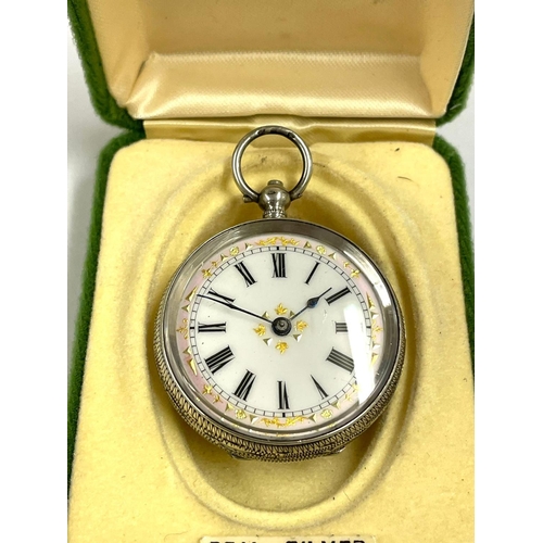 279 - An Antique ladies silver pocket watch , ticks when shaken . Sold as found .