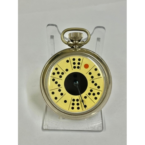 673 - A Vintage dice  gaming pocket watch , hand spins landing randomly on a different marker each time. W... 