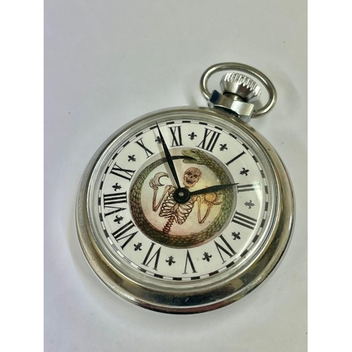 464 - A Vintage Masonic / memento mori pocket watch. In working order.