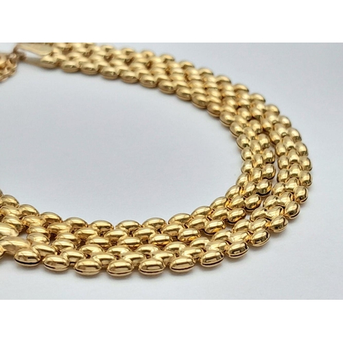 155 - A 9K GOLD PANTHER NECKLET IN ORIGINAL BOX WITH ORIGINAL PRICE OF £985 .     8.8gms