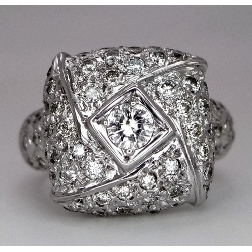 19 - 18K WHITE GOLD DIAMOND RING 1.50CT 9.1G SIZE J

ref: PERS 3013