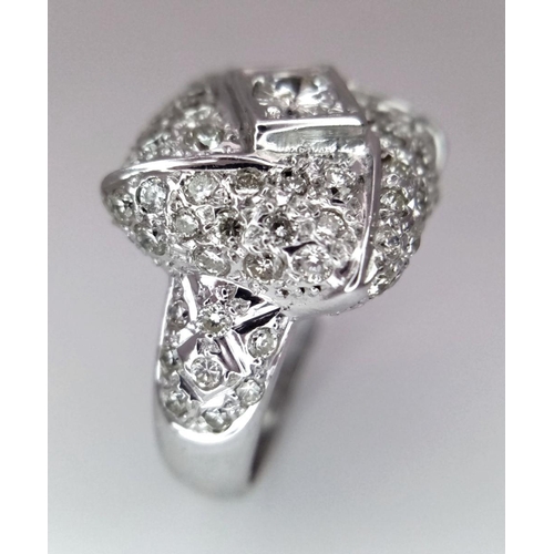 19 - 18K WHITE GOLD DIAMOND RING 1.50CT 9.1G SIZE J

ref: PERS 3013