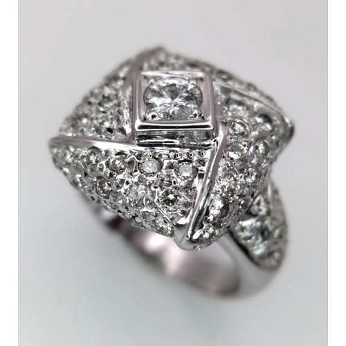 19 - 18K WHITE GOLD DIAMOND RING 1.50CT 9.1G SIZE J

ref: PERS 3013