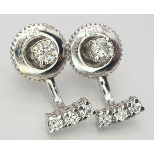 208 - 18K WHITE GOLD DIAMOND SET STUD EARRINGS 3.7G.

ref: BL3001