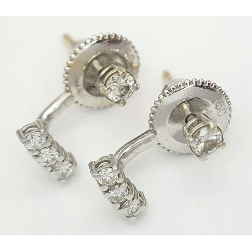 208 - 18K WHITE GOLD DIAMOND SET STUD EARRINGS 3.7G.

ref: BL3001