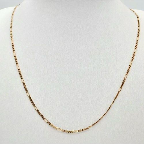 277 - A 46cms LATIN LINK 9K GOLD NECK CHAIN .   3.6gms