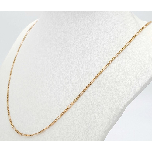 277 - A 46cms LATIN LINK 9K GOLD NECK CHAIN .   3.6gms