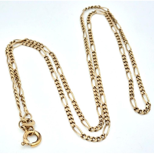 277 - A 46cms LATIN LINK 9K GOLD NECK CHAIN .   3.6gms