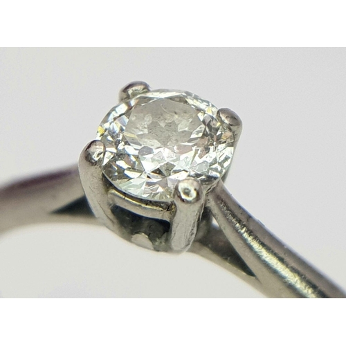 298 - A 950 Platinum Forever Diamond Solitaire Ring. 0.29ct brilliant round cut. Comes with an IGI certifi... 